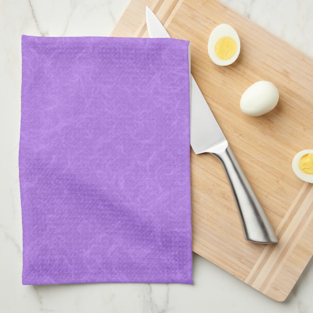 Purple textured surface with swirling pattern kitchen towel (Quarter Fold)