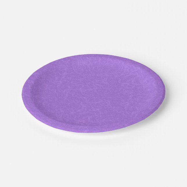 Purple textured surface with swirling pattern paper plates (Angled)