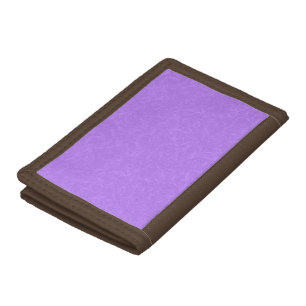 Purple textured surface with swirling pattern tri-fold wallet