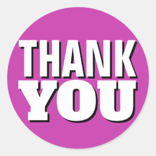 Purple Thank You Classic Round Sticker