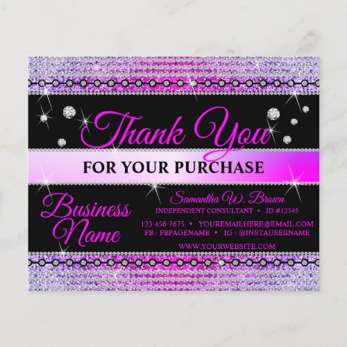 Purple Thank You For Order Sparkle Jewelry Luxury