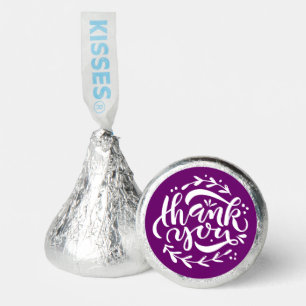 Purple Thank You Hand Lettering Wreath Wedding Hershey®'s Kisses®