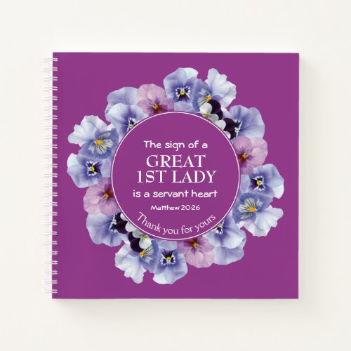 Purple Thank You Pastor 1st Lady Notebook