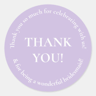 Purple Thank You Wedding Favor Sticker