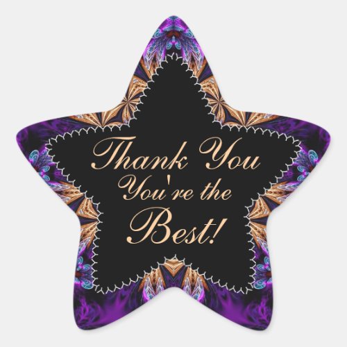 Purple Thank You  Youre the Best Star Sticker