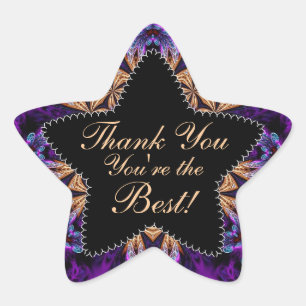 Purple Thank You   You're the Best Star Sticker