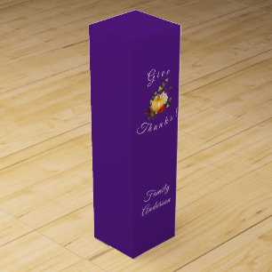 Purple Thanksgiving orange pumpkin Wine Gift Box