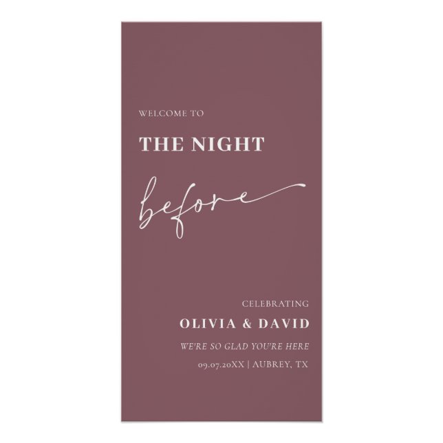 Purple The Night Before Rehearsal Dinner Poster (Front)