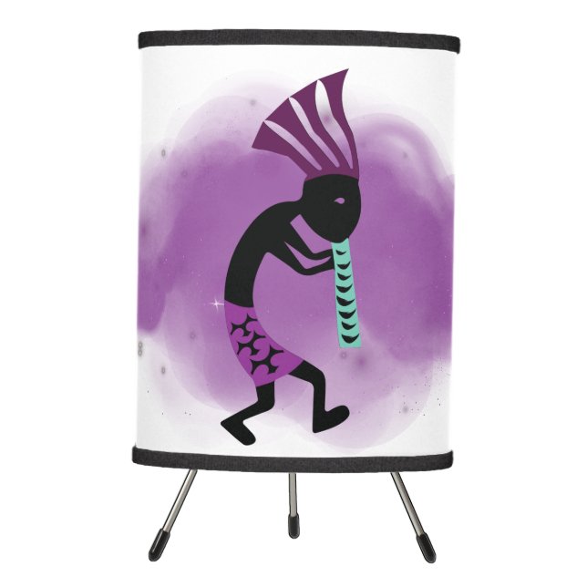 Purple Theme Southwest Kokopelli Table Lamp (Front)
