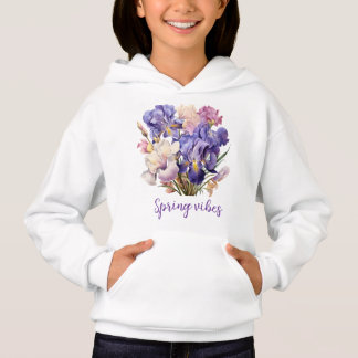 Purple Themed Floral "Spring Vibes" Hoodie