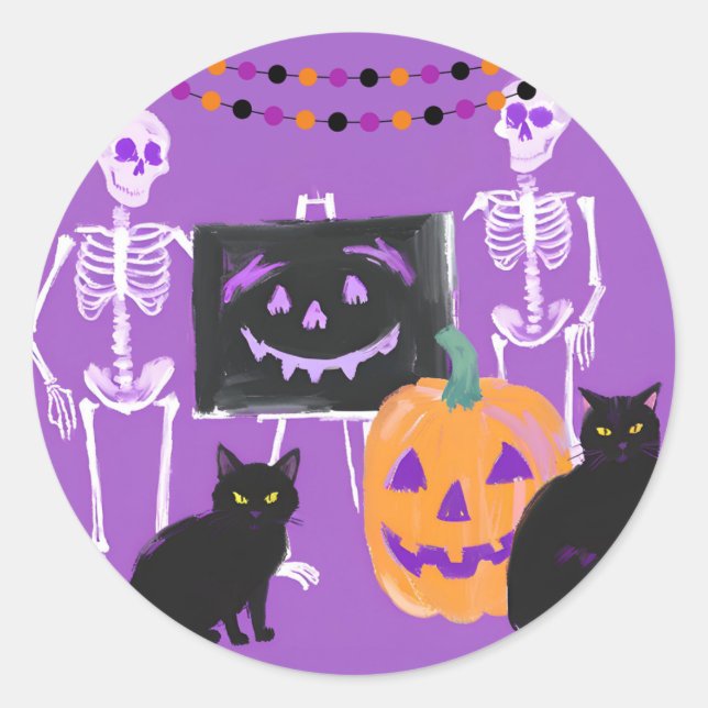 Purple themed Halloween Stickers (Front)