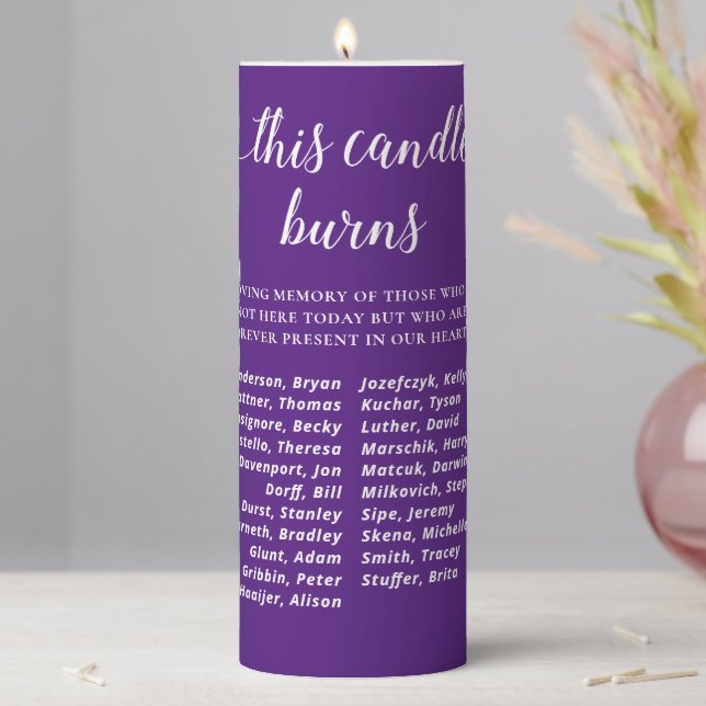Purple This Candle Burns School Reunion Memorial (In Situ)