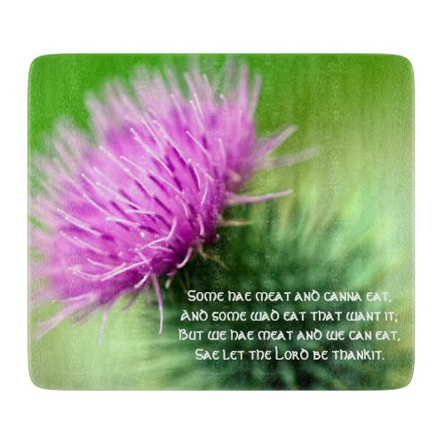 Purple Thistle and Selkirk Grace Cutting Board