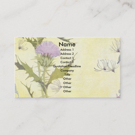 Customizable Purple Thistle Business Card