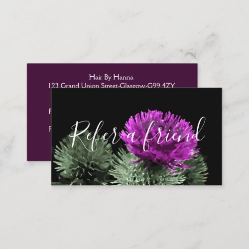 Purple Thistle Business Referral Card