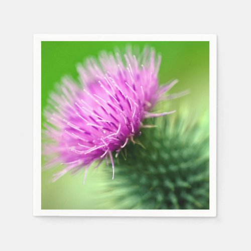 Purple thistle Cocktail paper napkin