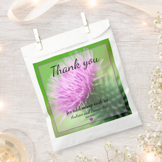 Purple Thistle  Favor Bag (Clipped)