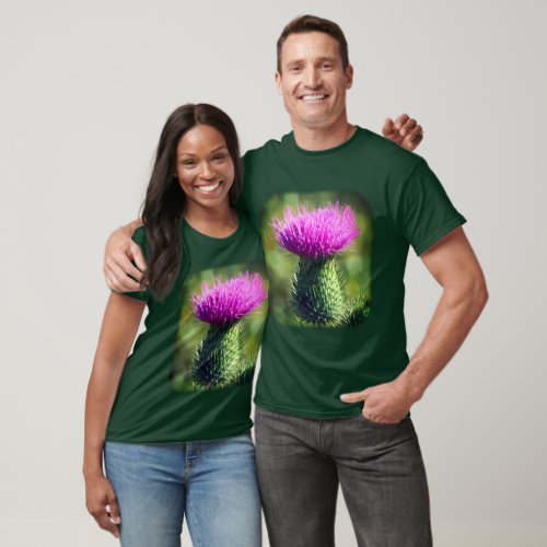 Purple Thistle Flower Nature T_Shirt