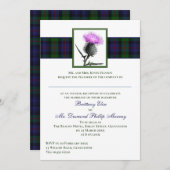 Purple Thistle Murray of Atholl Tartan Wedding Invitation (Front/Back)