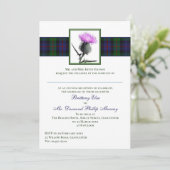 Purple Thistle Murray of Atholl Tartan Wedding Invitation (Standing Front)
