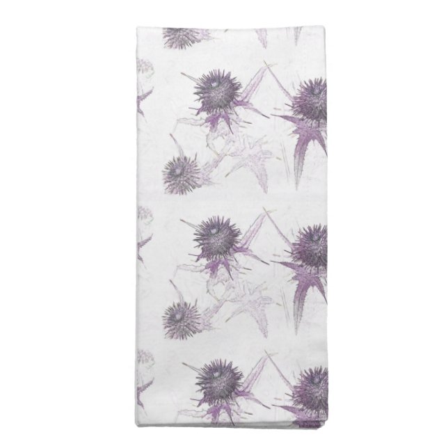 Purple thistle nature design napkin (Folded)