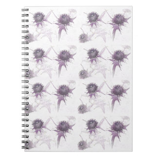 Purple thistle nature design notebook