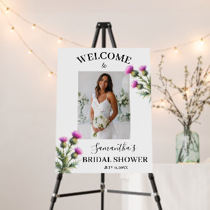 Purple Thistle Scotland Photo Bride Bridal Shower Foam Board