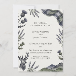 Purple Thistle Wedding Invitation