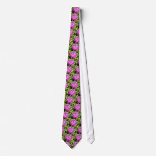 Purple Thistle Wildflower Floral Art Neck Tie