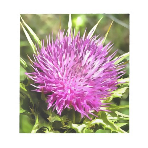 Purple Thistle Wildflower Floral Art Notepad