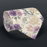 Purple Thistle & Wildflower Wedding Neck Tie<br><div class="desc">An elegant wildflower pattern with lavender thistle and airy sprigs—perfect for woodland weddings or nature-inspired events.

Easy to personalize using the personalize this template button.</div>