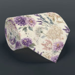 Purple Thistle & Wildflower Wedding Neck Tie<br><div class="desc">An elegant wildflower pattern with lavender thistle and airy sprigs—perfect for woodland weddings or nature-inspired events.

Easy to personalize using the personalize this template button.</div>