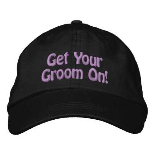 Purple Thread Get Your Groom On for Pet Groomer Embroidered Baseball Hat