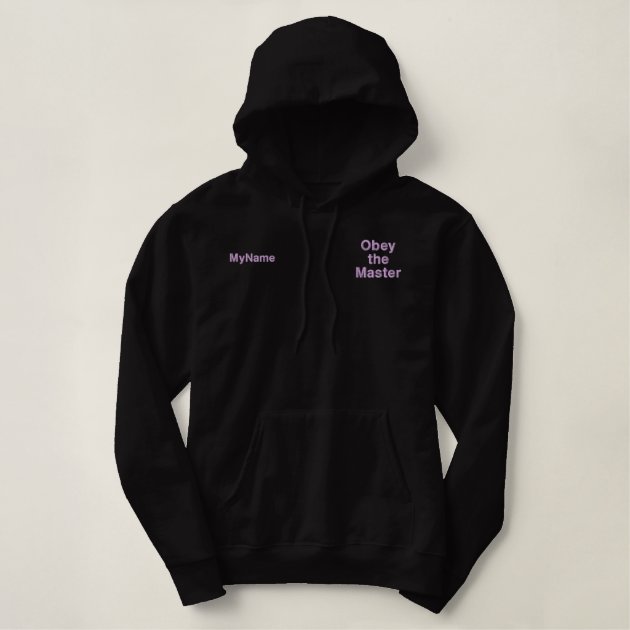 Purple Thread Obey the Master Dog Trainer Embroidered Hoodie Zazzle