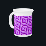 Purple Three-Tone Diamond Pattern Beverage Pitcher<br><div class="desc">Use this Purple Three-Tone Diamond Pattern Beverage Pitcher to pour out your drinks. It features a geometric diamond pattern in three shades of purple. Give your teatime an extra pop of color.</div>