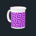 Purple Three-Tone Diamond Pattern Beverage Pitcher<br><div class="desc">Use this Purple Three-Tone Diamond Pattern Beverage Pitcher to pour out your drinks. It features a geometric diamond pattern in three shades of purple. Give your teatime an extra pop of color.</div>