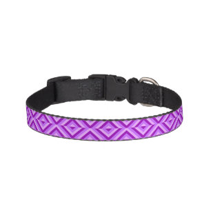 Purple Three-Tone Diamond Pattern Pet Collar