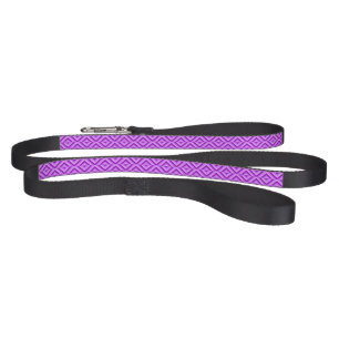 Purple Three-Tone Diamond Pattern Pet Leash