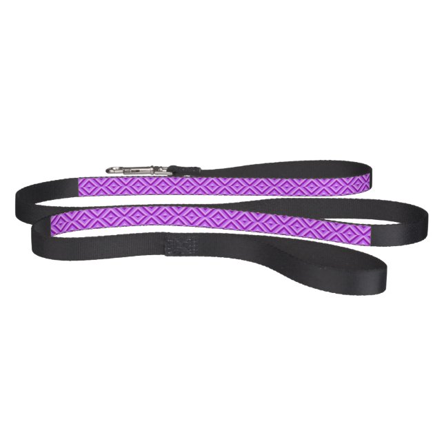 Purple Three-Tone Diamond Pattern Pet Leash (Full)