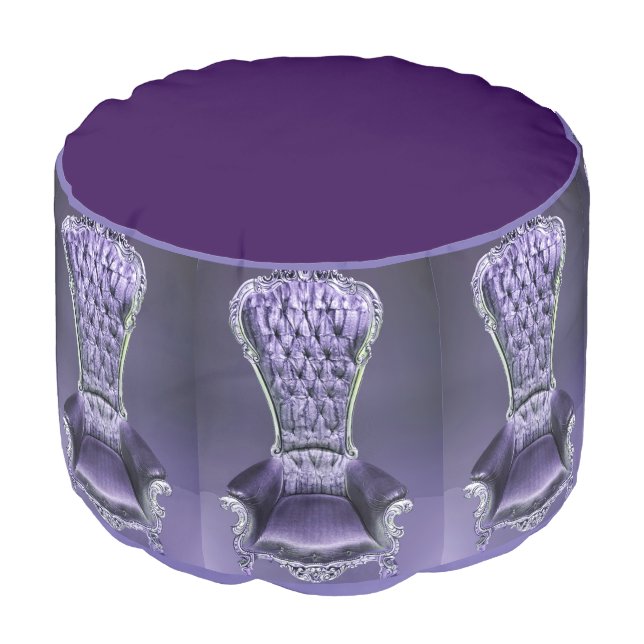 Purple Throne Pouf (Angled Front)