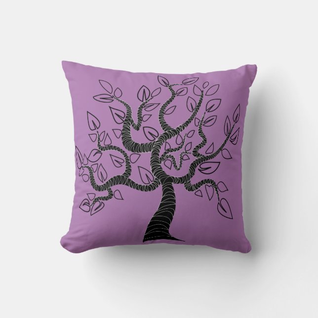Purple Throw Pillow Three Of Life (Front)