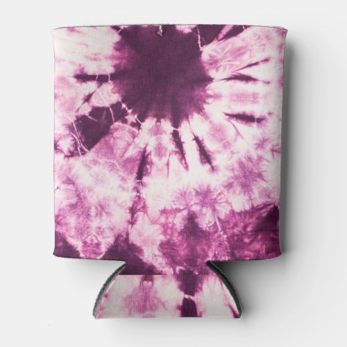 Purple Tie Dye Batik Texture Can Cooler