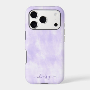 Purple Tie Dye Calligraphy Personalized Name iPhone 17 Pro Case