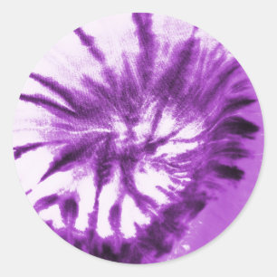 Purple Tie Dye Pattern Classic Round Sticker