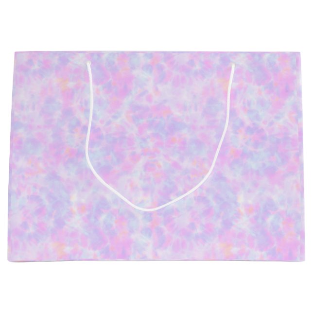 Purple Tie Dye Pattern Large Gift Bag (Front)