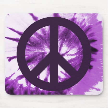 Purple Tie-dye With Peace Symbol Mouse Pad