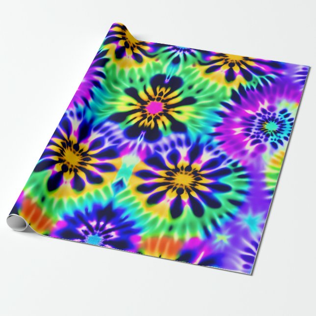 Purple Tie Dye  Wrapping Paper (Unrolled)