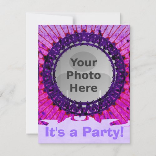 Purple Tiedye Photo Invitations