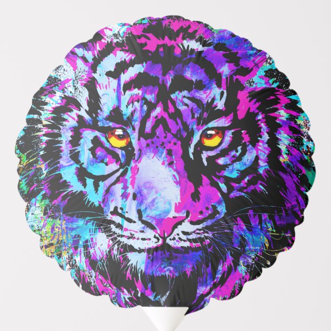 Purple Tiger Balloon - Wildlife Big Cat Balloon (Front)