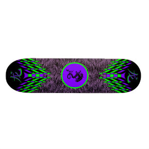 Purple Tiger Dragon Skateboard Deck